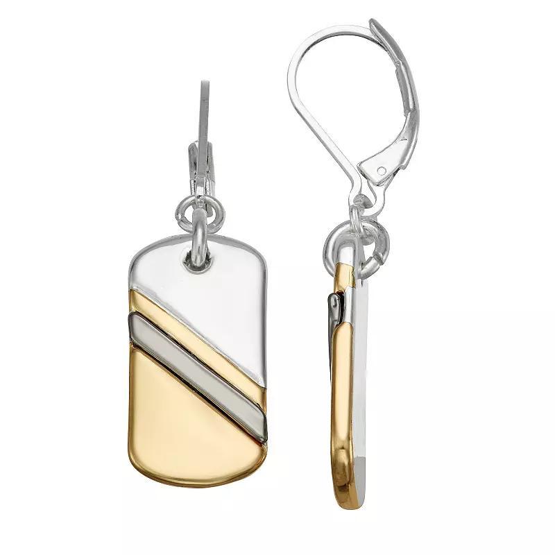 Nine West Tri-Tone Dogtag Drop Earrings, Womens, Multi Product Image