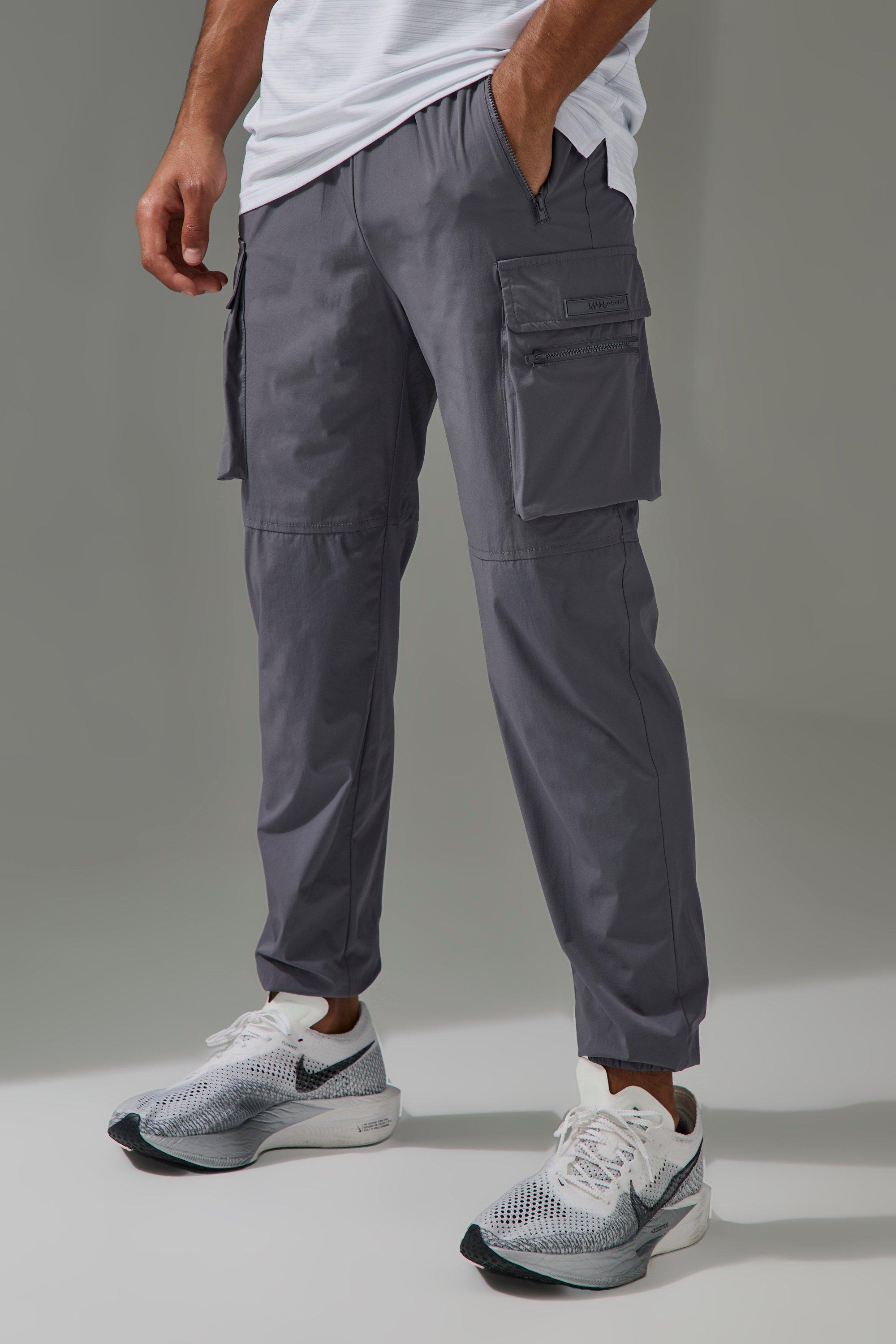 Man Active Cargo Cuffed Reg Fit Sweatpants | boohooMAN USA Product Image