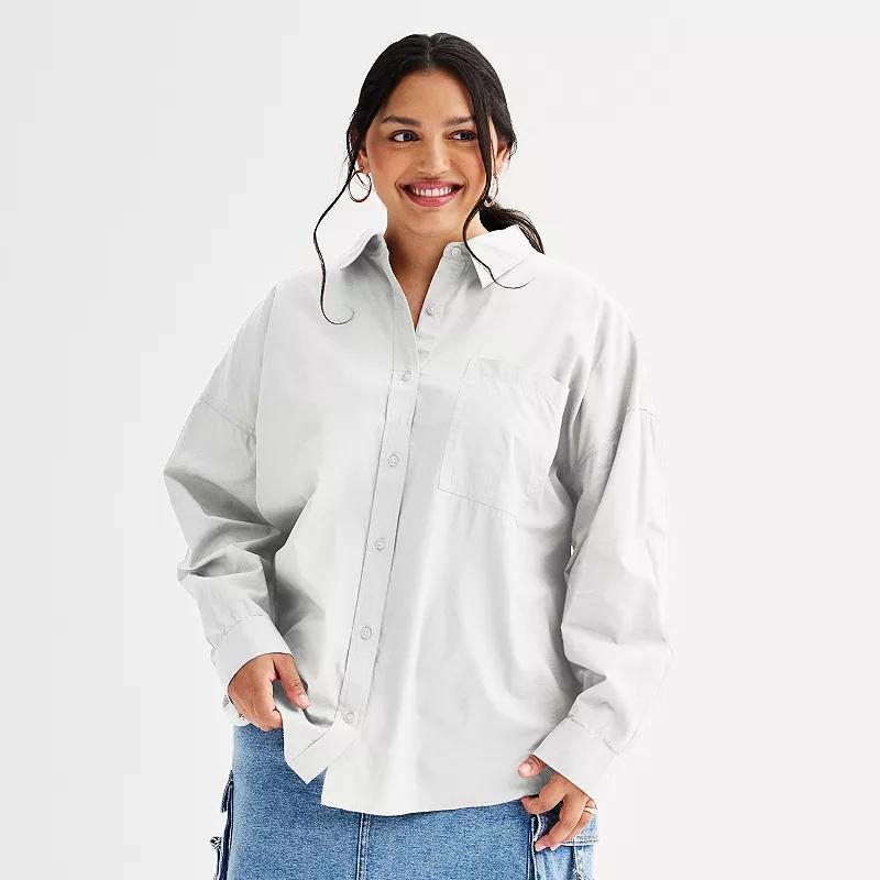 Plus Size SO Oversized Year-Round Shirt, Womens Leisure Green product image