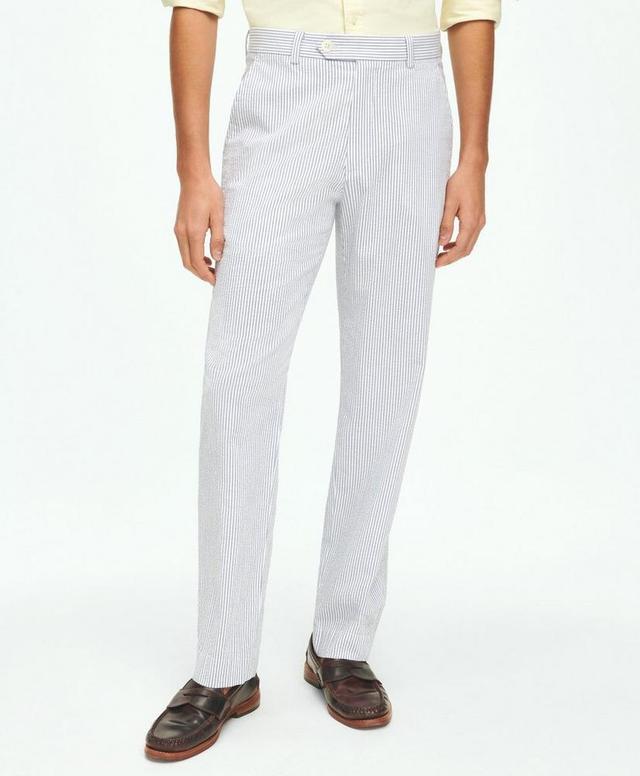 Regular Fit Cotton Seersucker Pants In Classic Stripe Product Image