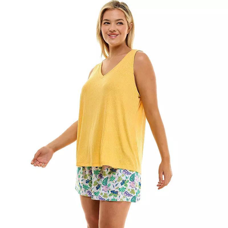 Plus Size Croft & Barrow Pajama Short and Pajama Tank Top Set, Womens Product Image