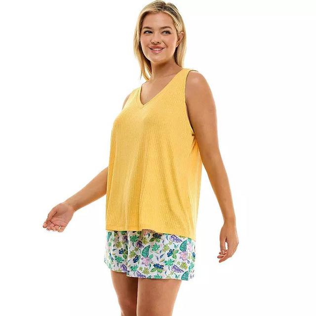 Plus Size Croft & Barrow Pajama Short and Pajama Tank Top Set, Womens Product Image