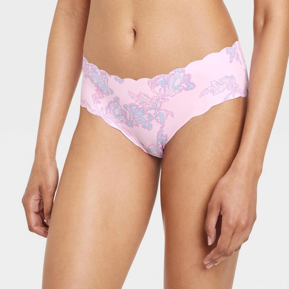 Womens Invisible Edge Cheeky Underwear with Scallop Edge - Auden Ornamental Floral L Product Image