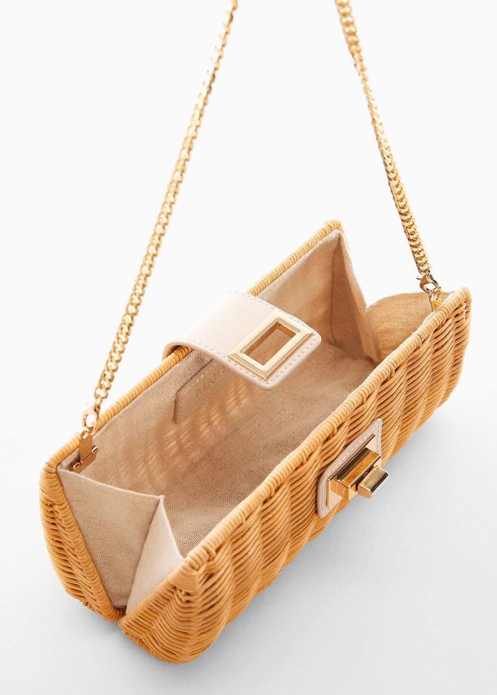 MANGO - Rattan clutch bag - One size - Women Product Image