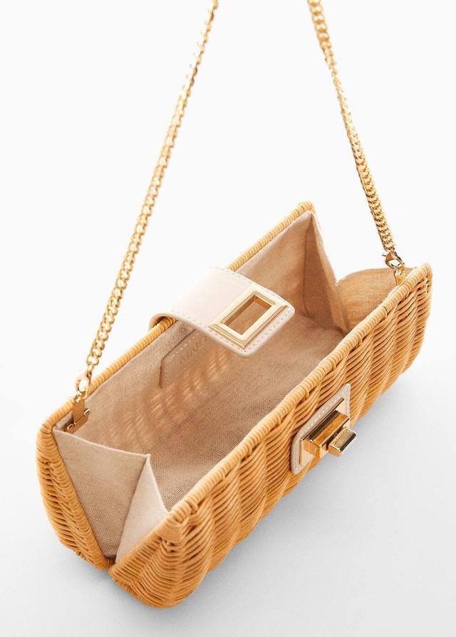 MANGO - Rattan clutch bag - One size - Women Product Image