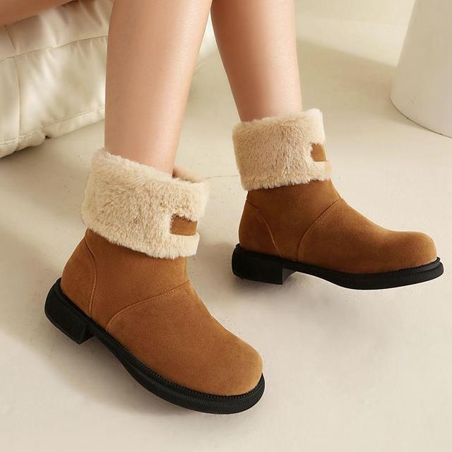 Platform Fluffy Panel Faux Suede Short Boots Product Image