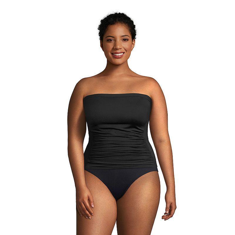 Womens Lands End Chlorine Resistant D-Cup Bandeau Tankini Top Product Image