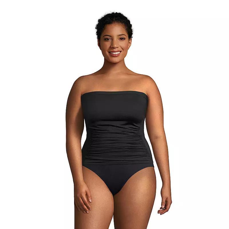 Womens Lands End Chlorine Resistant D-Cup Bandeau Tankini Top Product Image