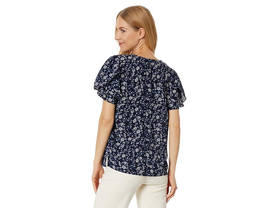 Vince Camuto Tulip Sleeve Blouse with V-Neck (Classic ) Women's Clothing Product Image