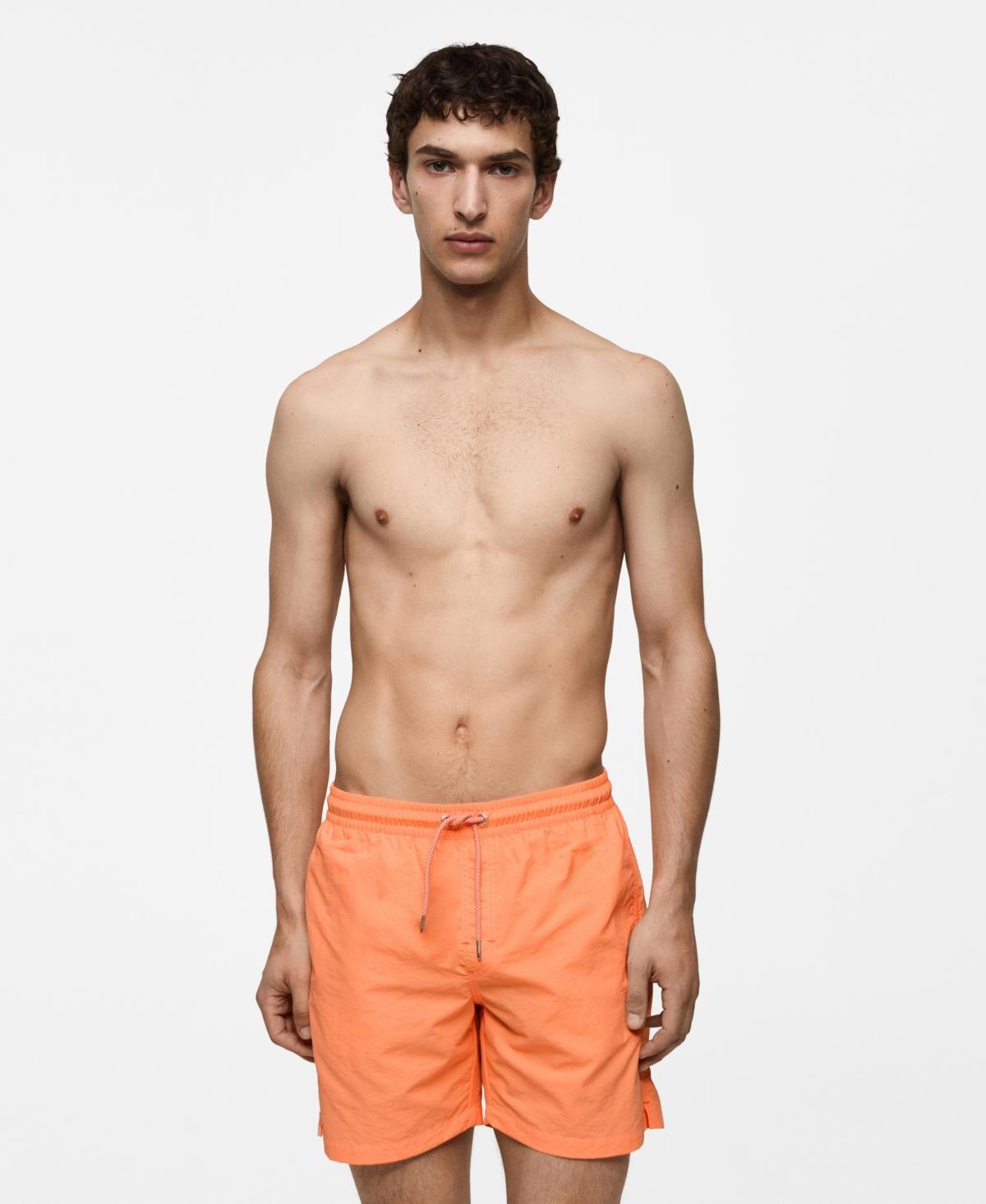 MANGO MAN - Plain lace swimsuit neon orangeMen Product Image