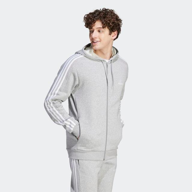 adidas Mens adidas Essentials Fleece 3-Stripes Full-Zip Hoodie - Mens Ink Product Image