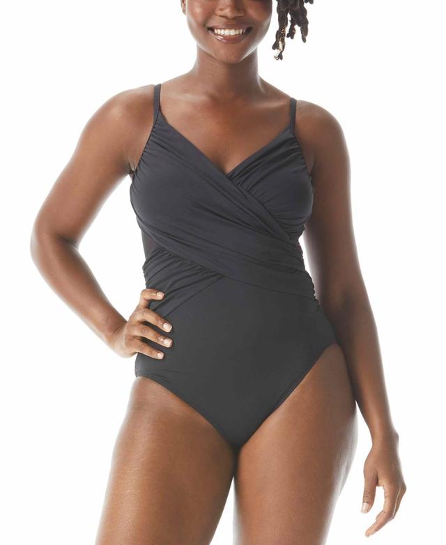 Coco Reef Women's Contours Sterling Bra One Piece Swimsuit Black Size 38CD Product Image