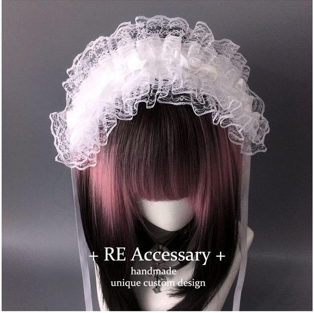 Bow Ruffled Lace Headband Product Image