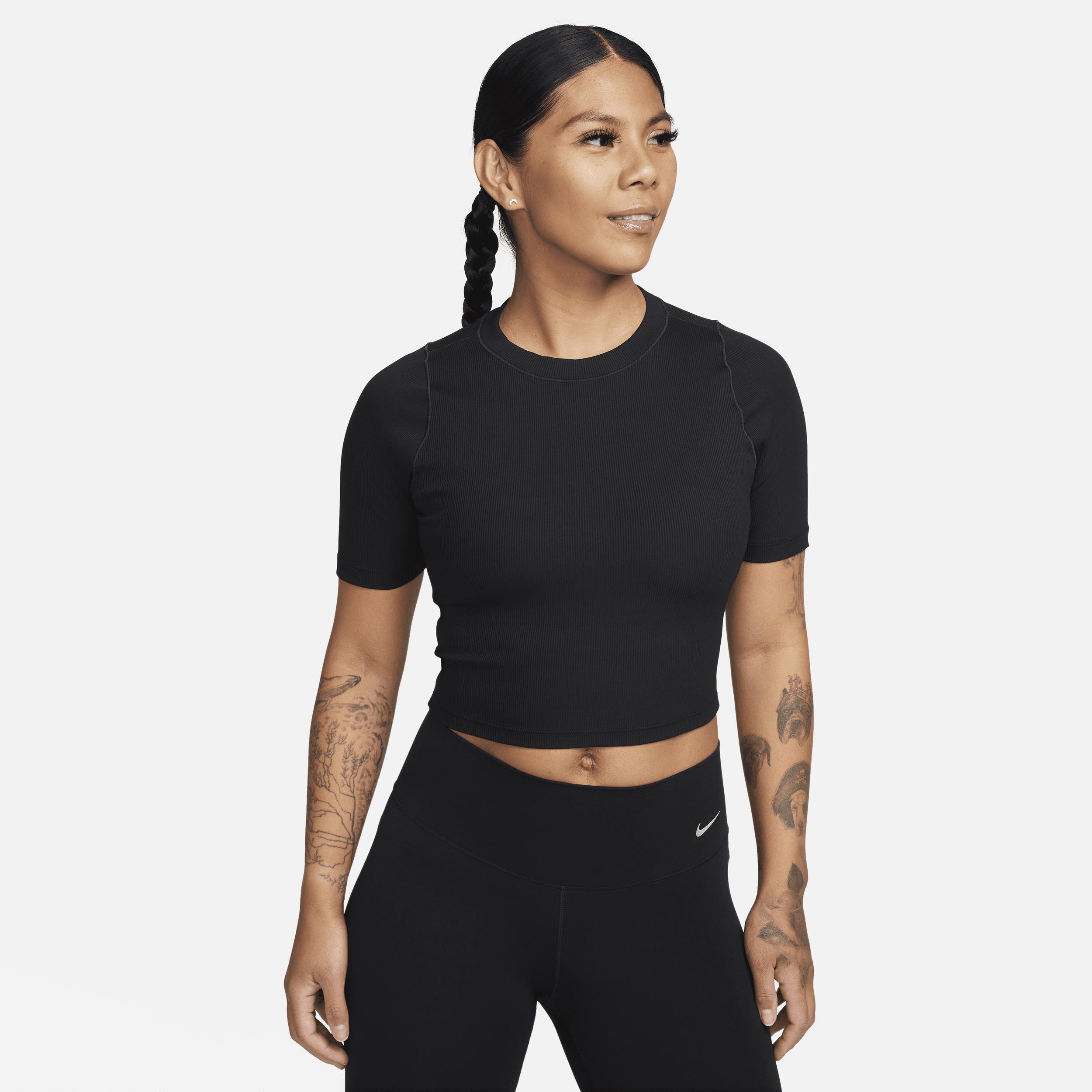 Nike Women's Zenvy Rib Dri-FIT Short-Sleeve Cropped Top Product Image