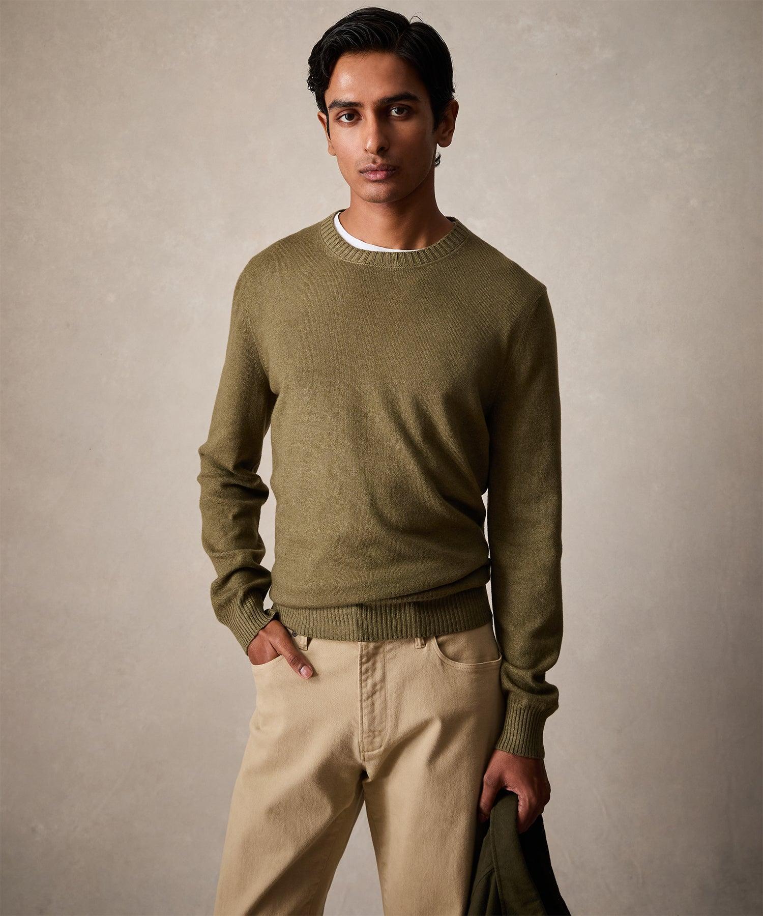 Italian Garment Dyed Wool Cashmere Crewneck Sweater Product Image