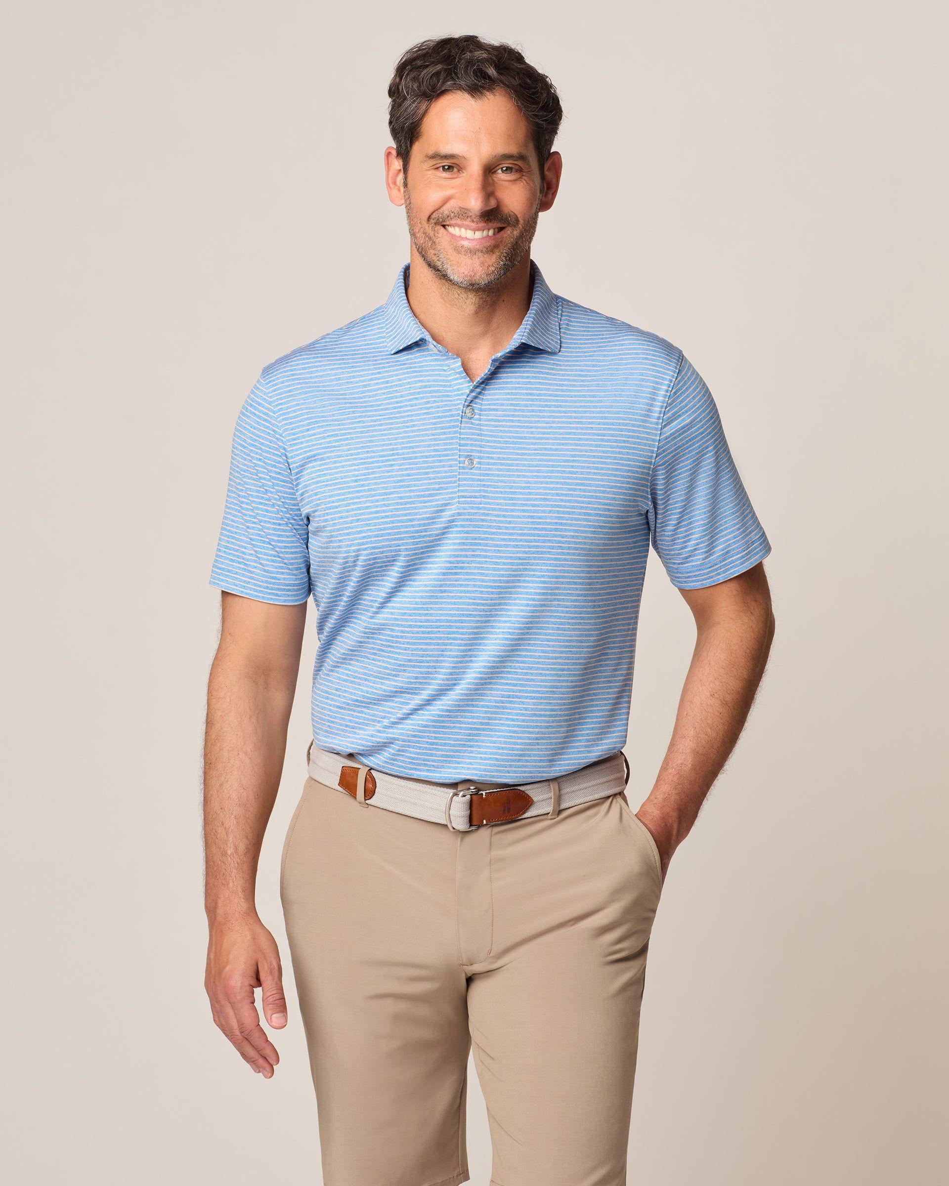 johnnie-O Michael Striped Jersey Performance Polo Product Image