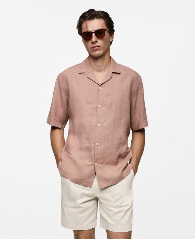 Mango Mens Linen Regular-Fit Shirt Product Image