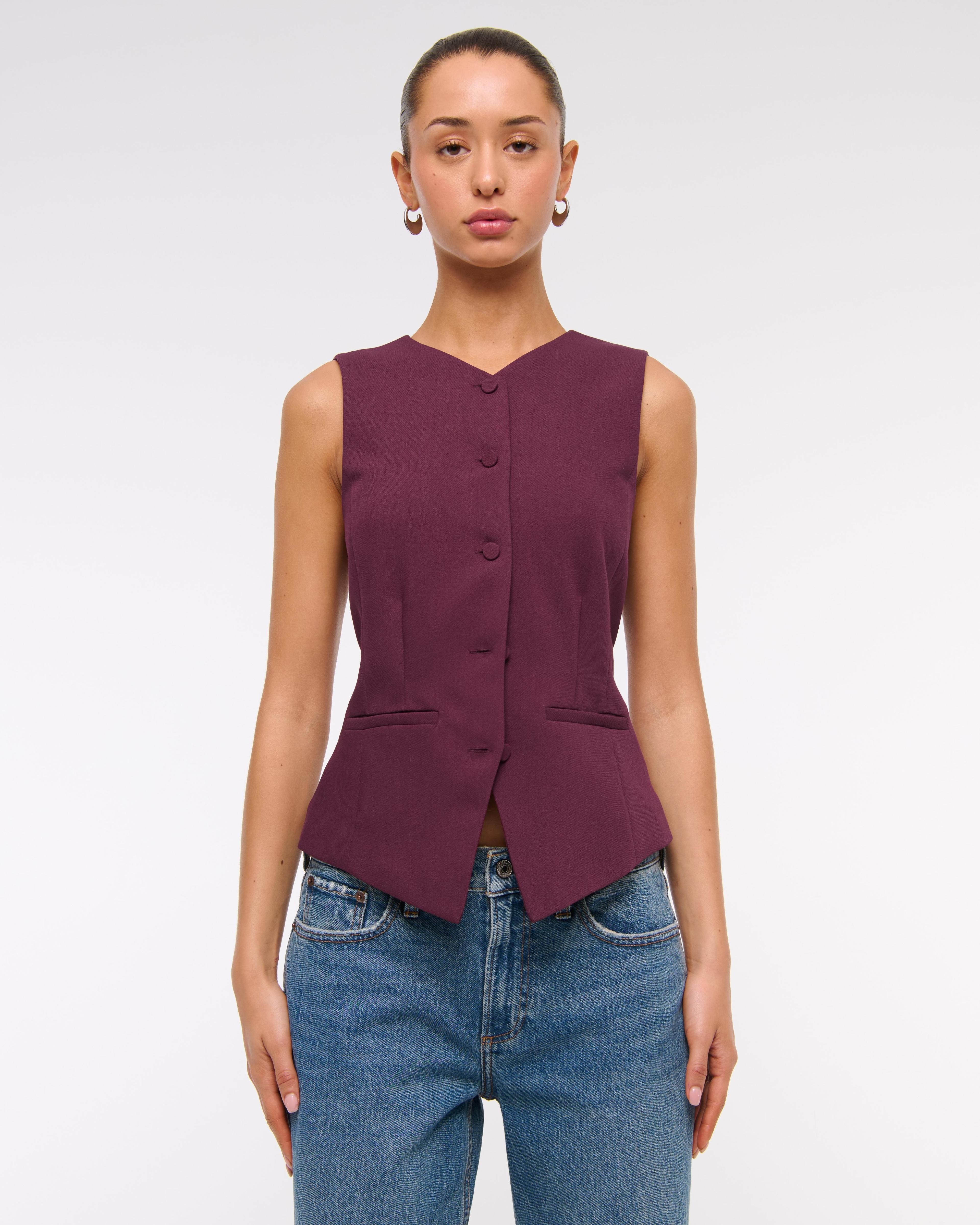 High-Neck Tailored Vest Product Image