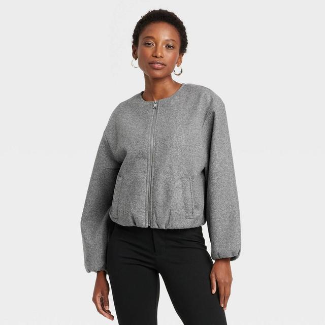 Womens Felt Bomber Jacket - A New Day M Product Image