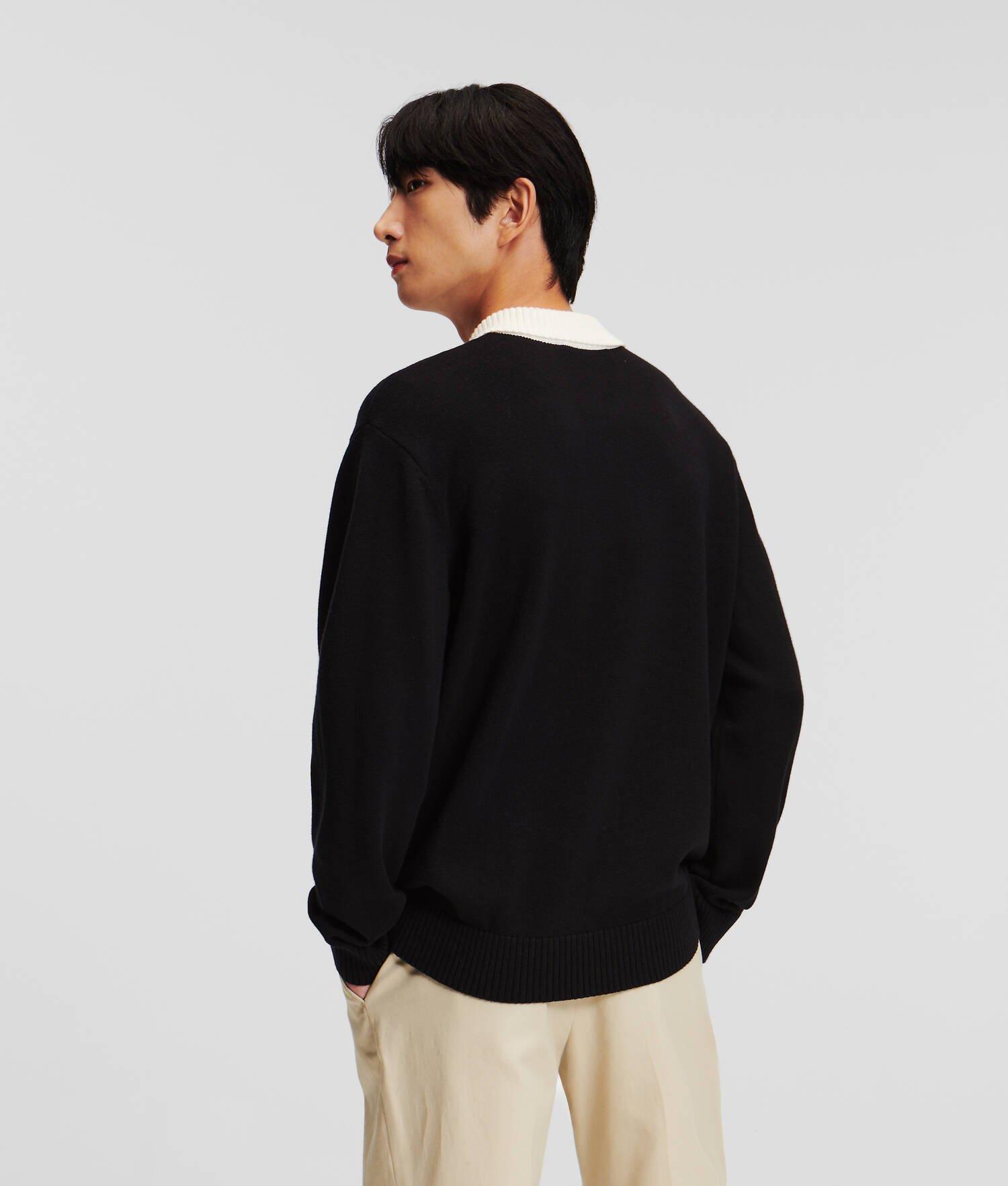 KNITTED LONG-SLEEVED POLO SHIRT Product Image