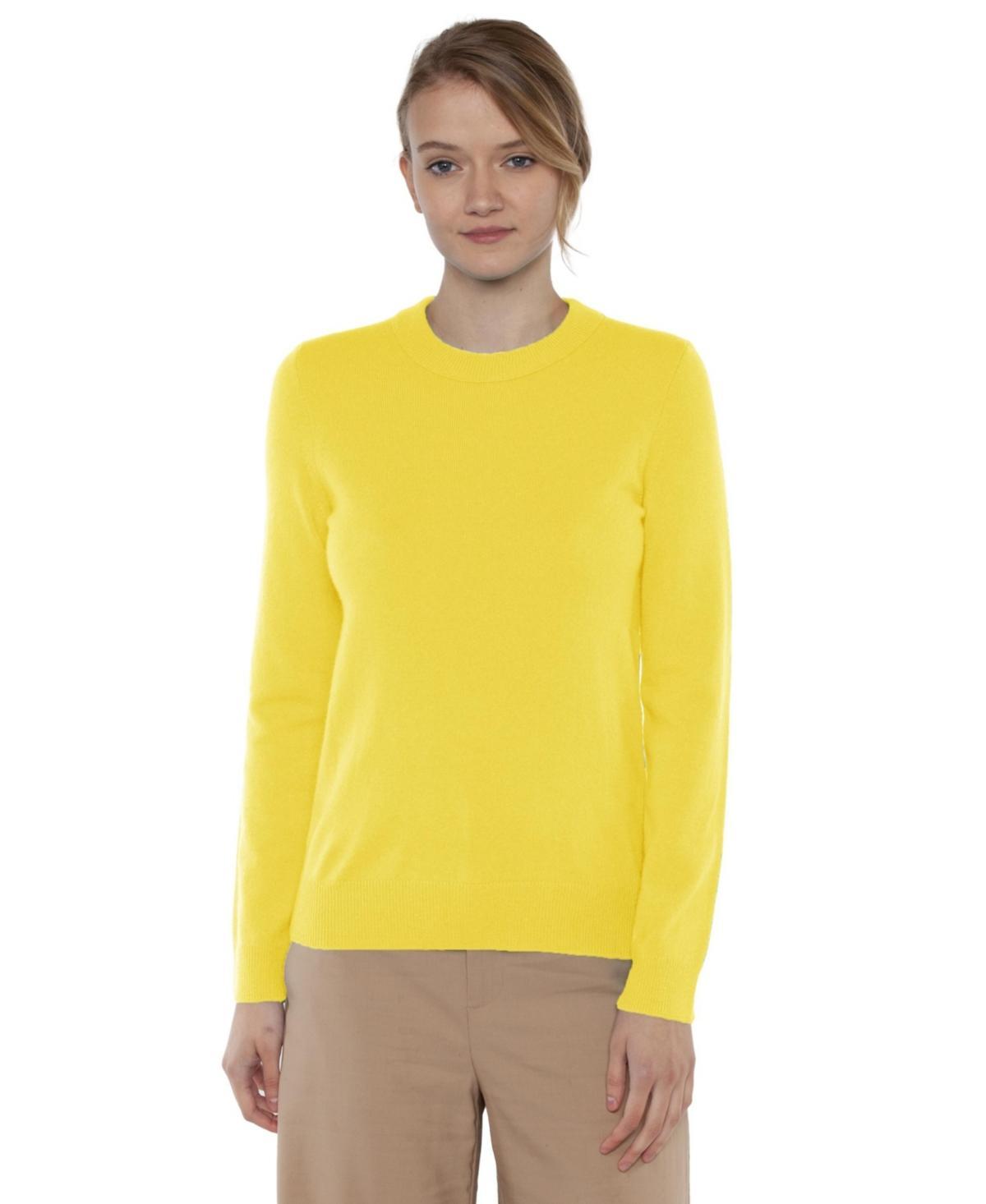 Jennie Liu Womens 100% Pure Cashmere Long Sleeve Crew Neck Pullover Sweater (1362, Lime, X-Small ) Product Image