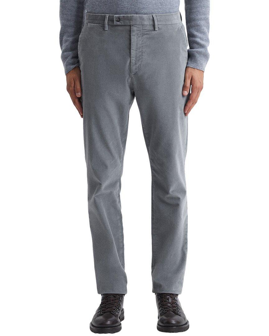 REISS Grey Strike Slim Fit Brushed Cotton Trousers Product Image