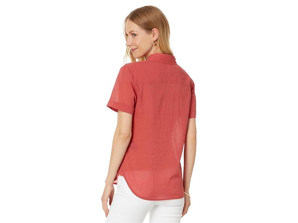 Tommy Hilfiger Solid Camp Shirt (Mineral ) Women's Clothing Product Image