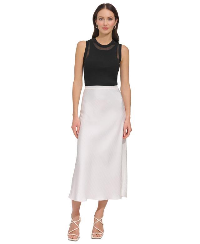 Dkny Womens Jacquard-Stripe Slip Skirt Product Image