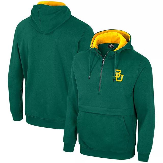 Mens Colosseum Green Baylor Bears Half-Zip Hoodie Product Image