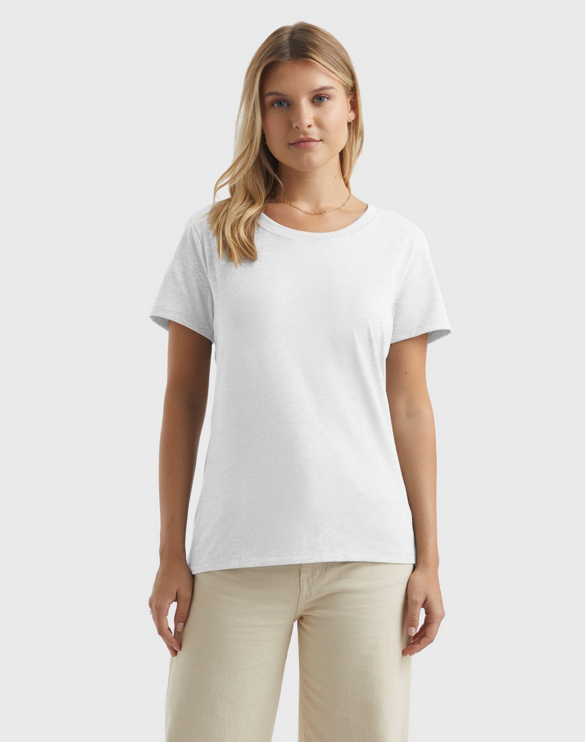 Hanes Perfect-T Womens Cotton Crewneck T-Shirt White XL Product Image