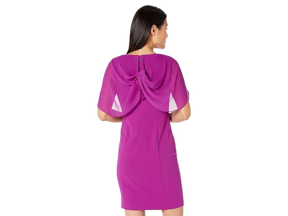 DKNY Sleeveless Combo Cape Dress (Magnolia) Women's Clothing Product Image