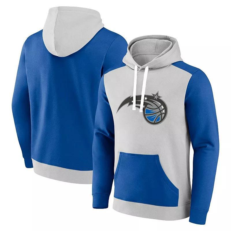 Mens Fanatics Branded Gray/Blue Orlando Magic Arctic Colorblock Pullover Hoodie Product Image