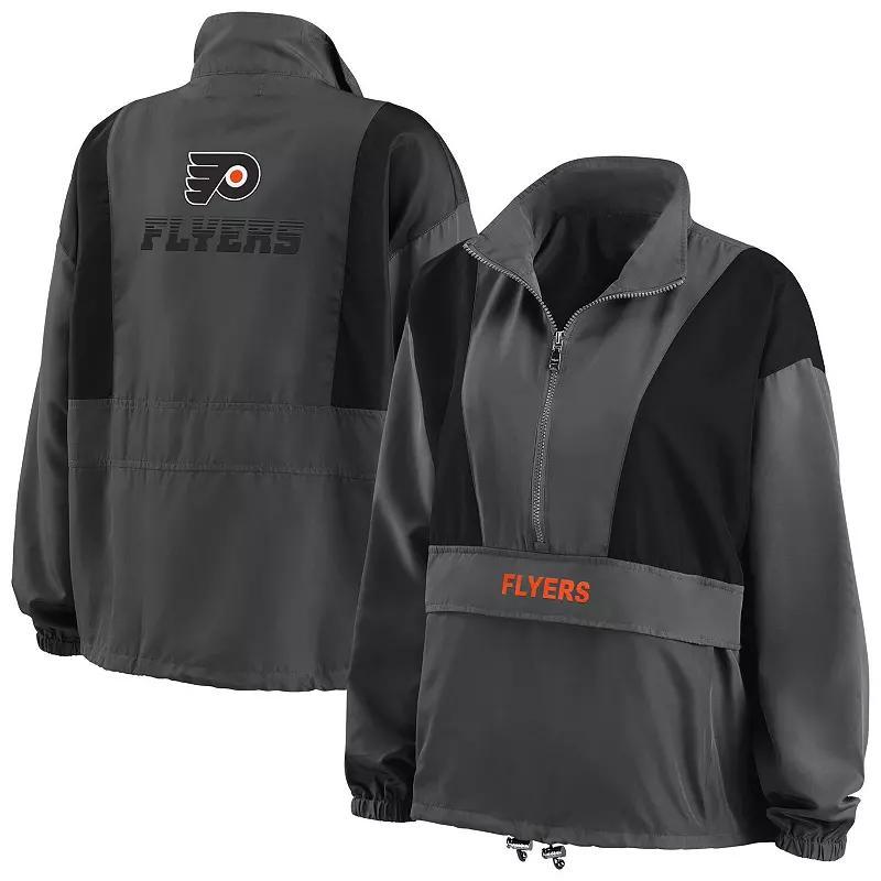 Womens WEAR by Erin Andrews Charcoal Philadelphia Flyers Popover Packable Half-Zip Jacket Product Image