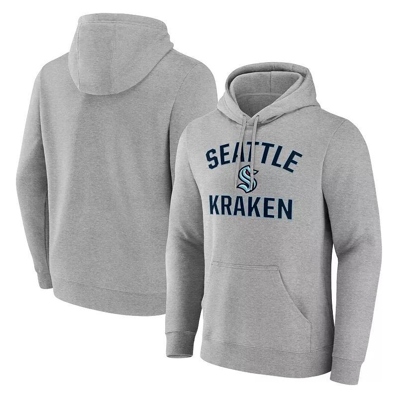 Mens Fanatics Heather Gray Seattle Kraken Victory Arch Pullover Hoodie Product Image