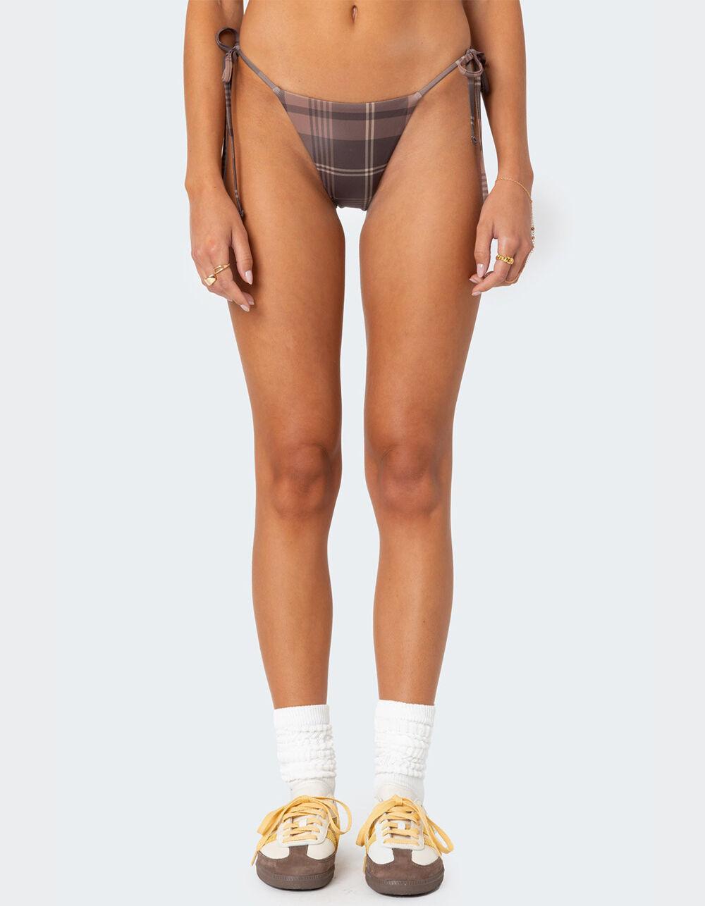 EDIKTED Wilhelmina Plaid String Bikini Bottom Product Image