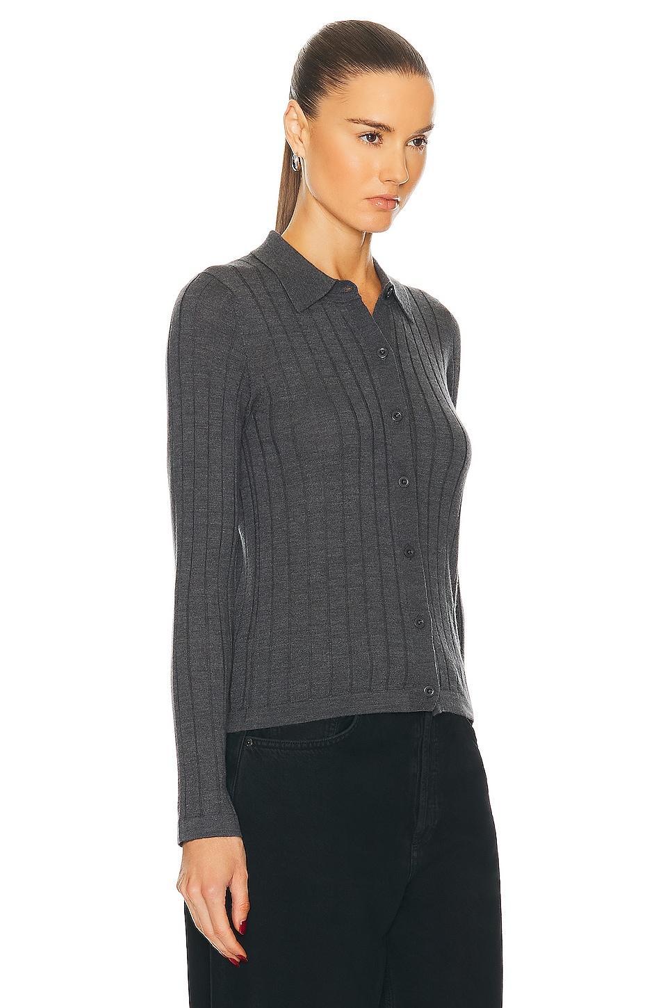 NILI LOTAN Alivia Cardigan in Charcoal - Charcoal. Size M (also in L, S, XS). Product Image