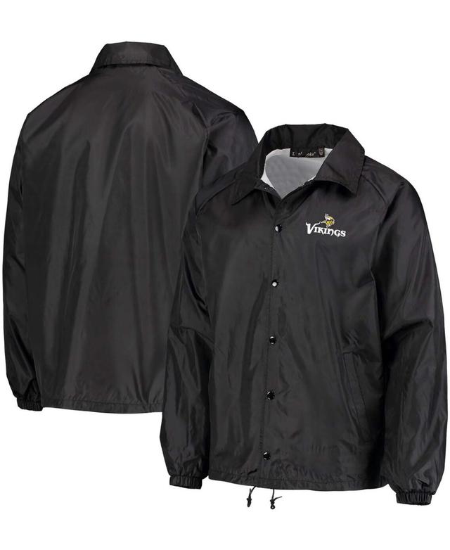 Mens Black Minnesota Vikings Coaches Classic Raglan Full-Snap Windbreaker Jacket Product Image