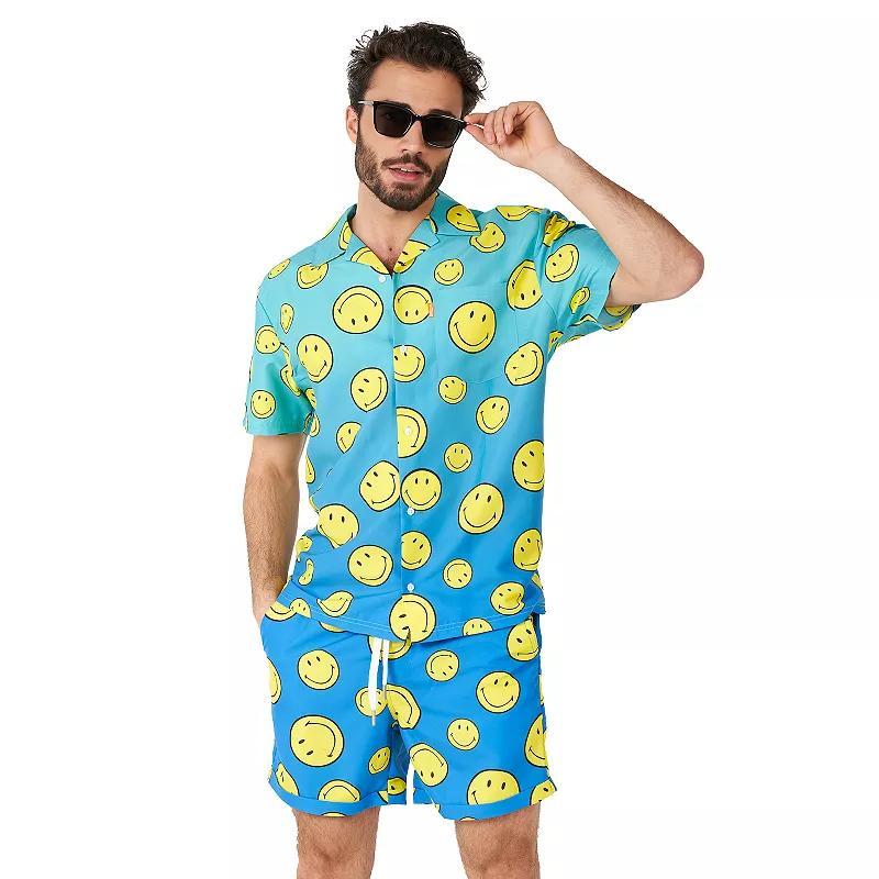 Mens OppoSuits SMILEY Summer Fade Short Sleeve Button Down Shirt & Shorts Set, Boys Product Image