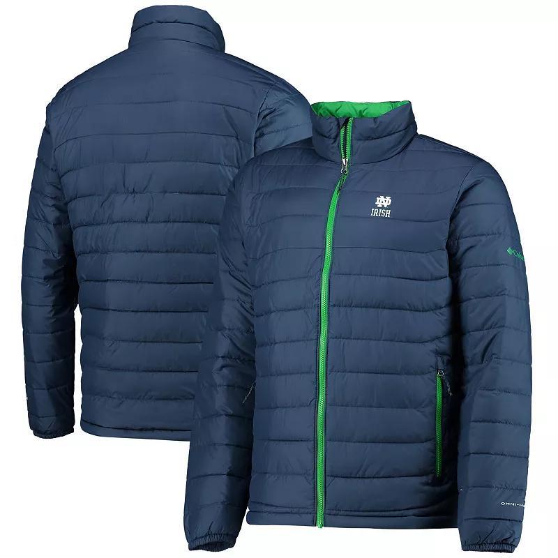 Mens Columbia Notre Dame Fighting Irish Powder Lite Omni-Heat Reflective Full-Zip Jacket Blue Product Image