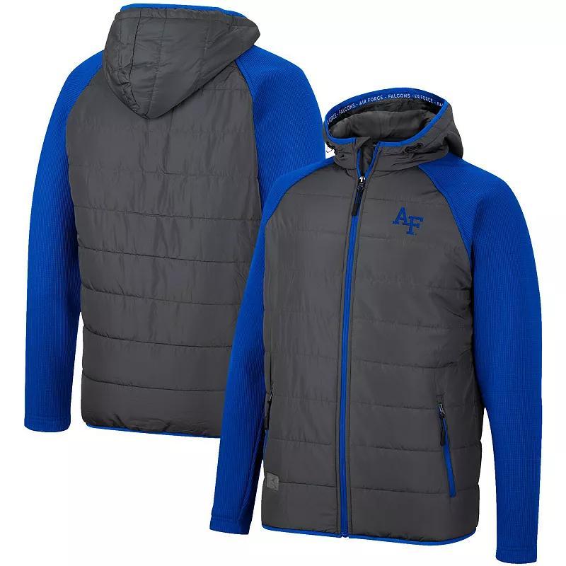 Mens Colosseum Charcoal/Royal Air Force Falcons Good On You Raglan Full-Zip Jacket Product Image