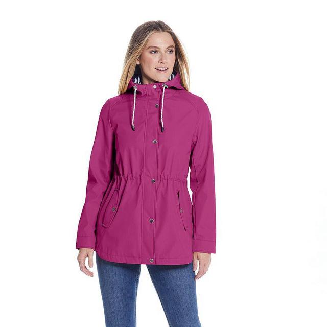 Womens Weathercast Hooded Nautical Anorak Jacket Pink Product Image