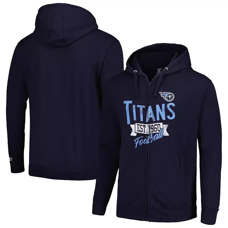 Mens Starter Tennessee Titans Domestic Post Season Full-Zip Hoodie Blue Product Image