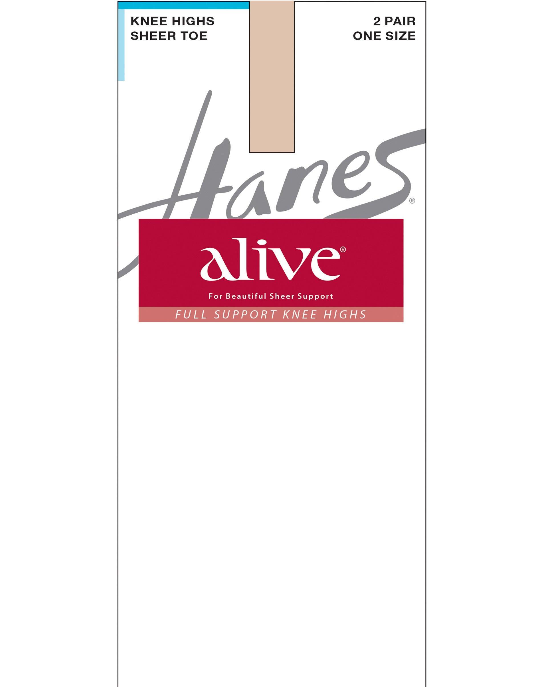 Hanes Alive 2-pk. Full Support Knee-High Pantyhose 0A446, Womens Product Image