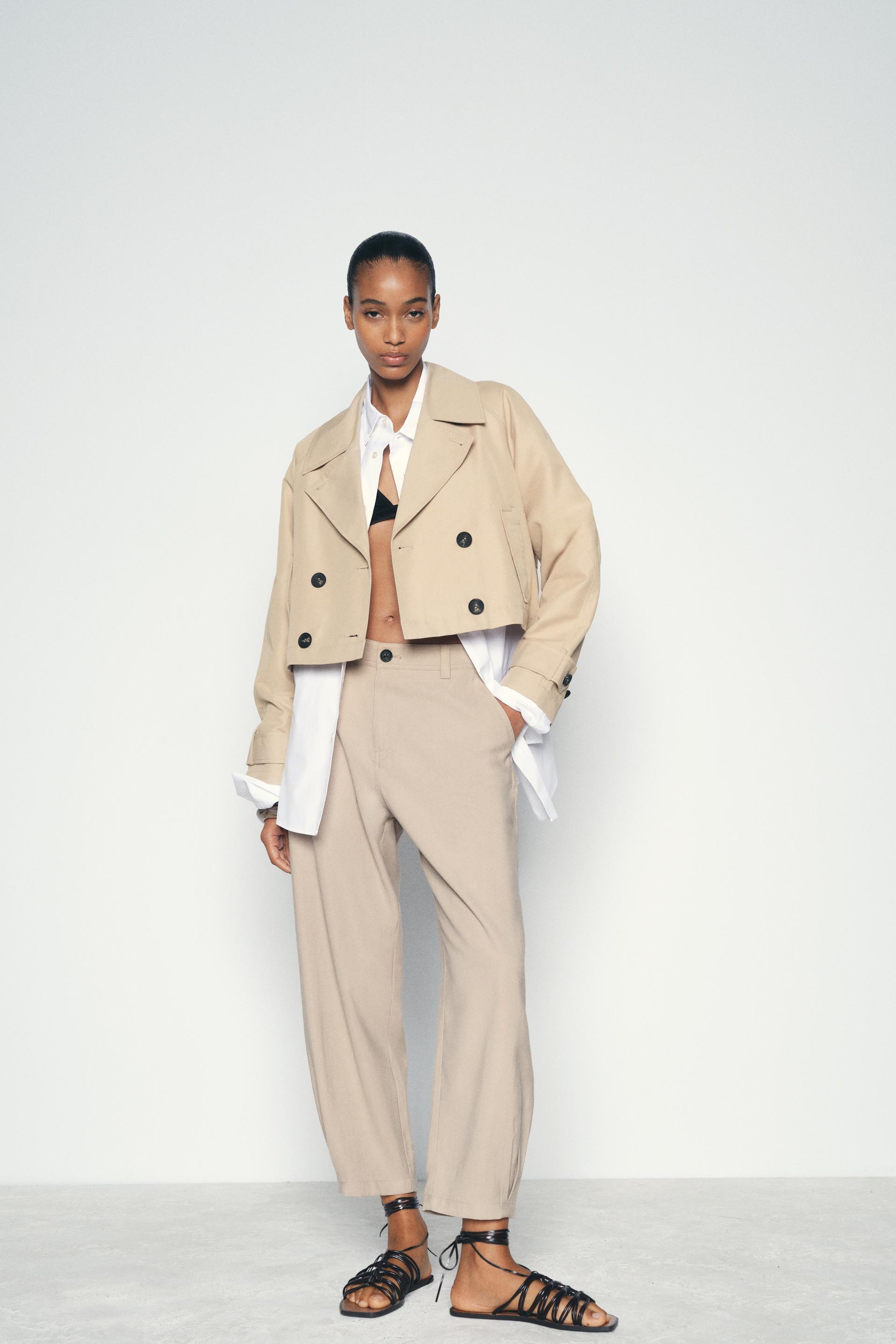 SHORT DOUBLE-BREASTED TRENCH COAT Product Image