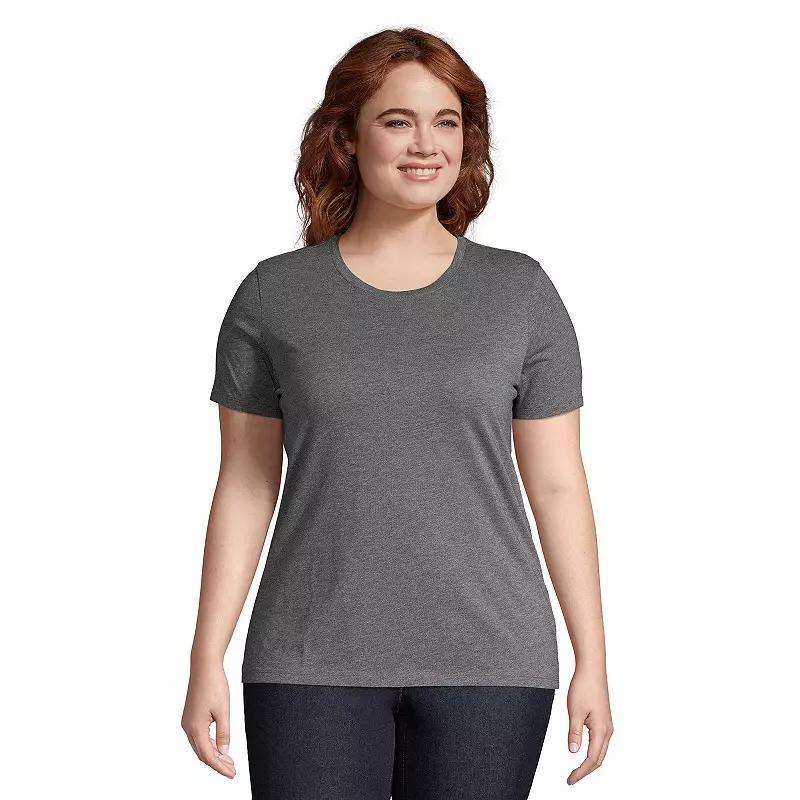 Plus Size Lands End Relaxed Supima Cotton Crewneck Tee, Womens Brt Blue Product Image