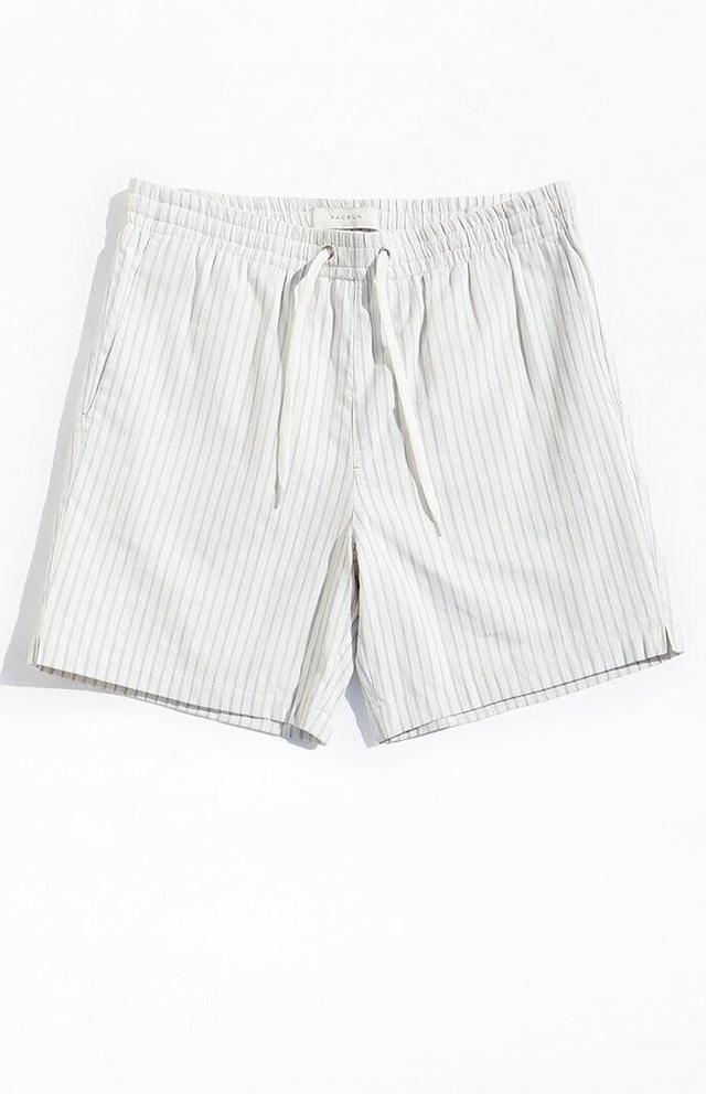 Mens Stripe Textured Linen Shorts Product Image