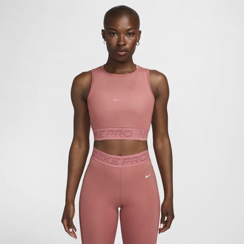 Nike Womens Pro Mesh Tank - Canyon Pink/White Product Image