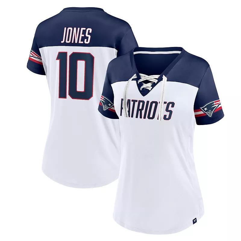 Womens Fanatics Branded Mac Jones New England Patriots Athena Name & Number V-Neck Top Product Image