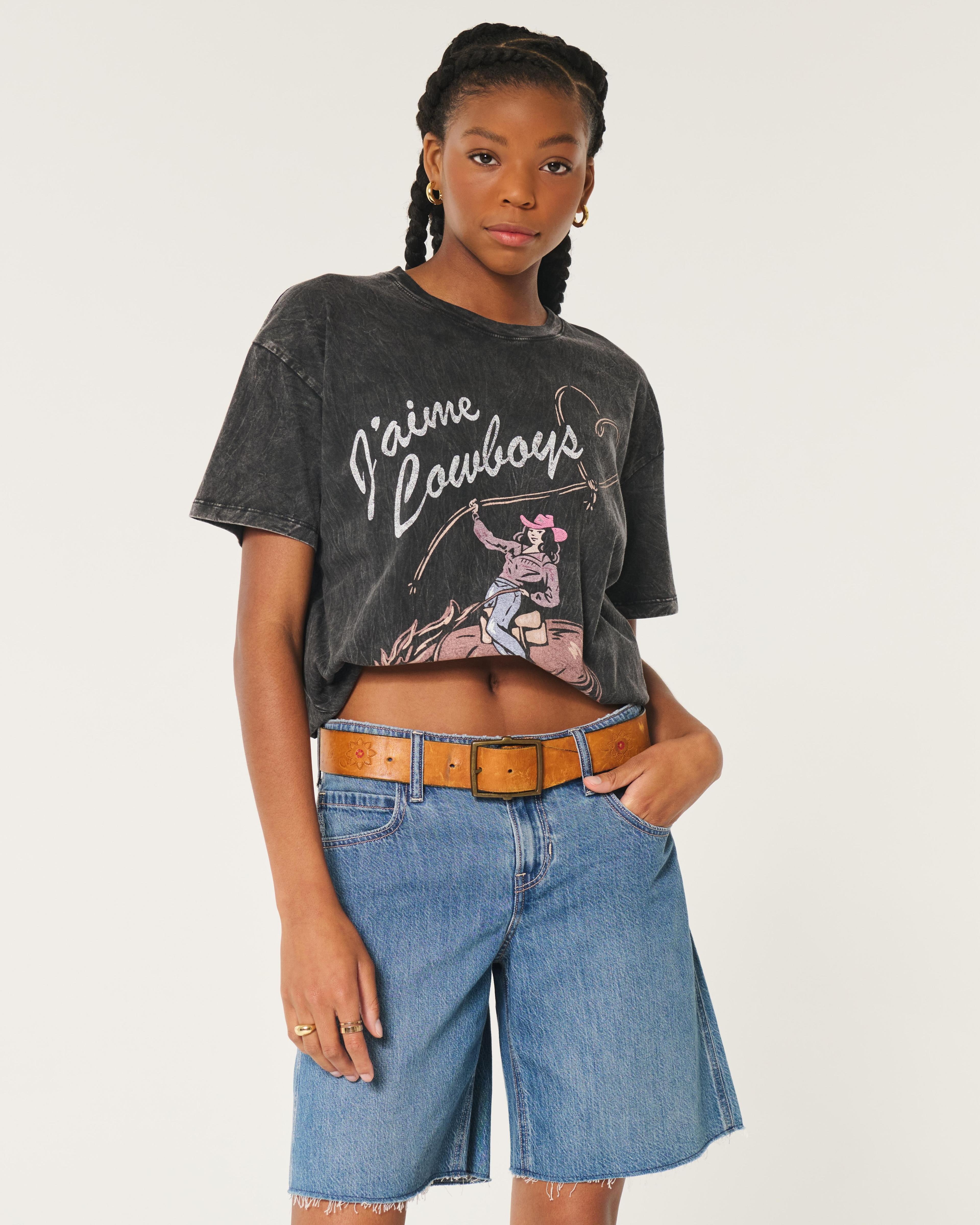 Oversized J'aime Cowboys Graphic Tee product image