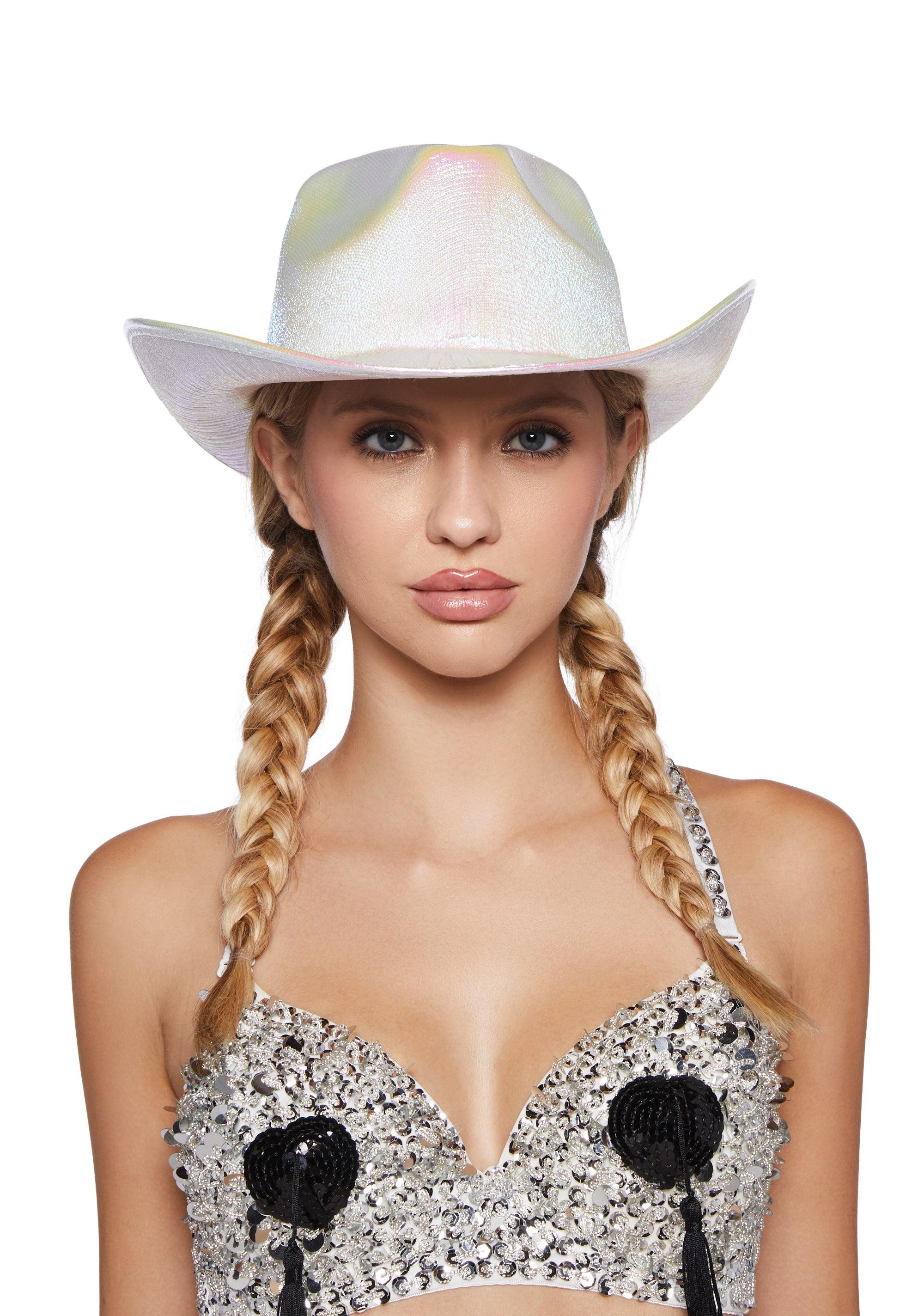 Forplay Metallic Cowboy Hat - White/Pearl product image